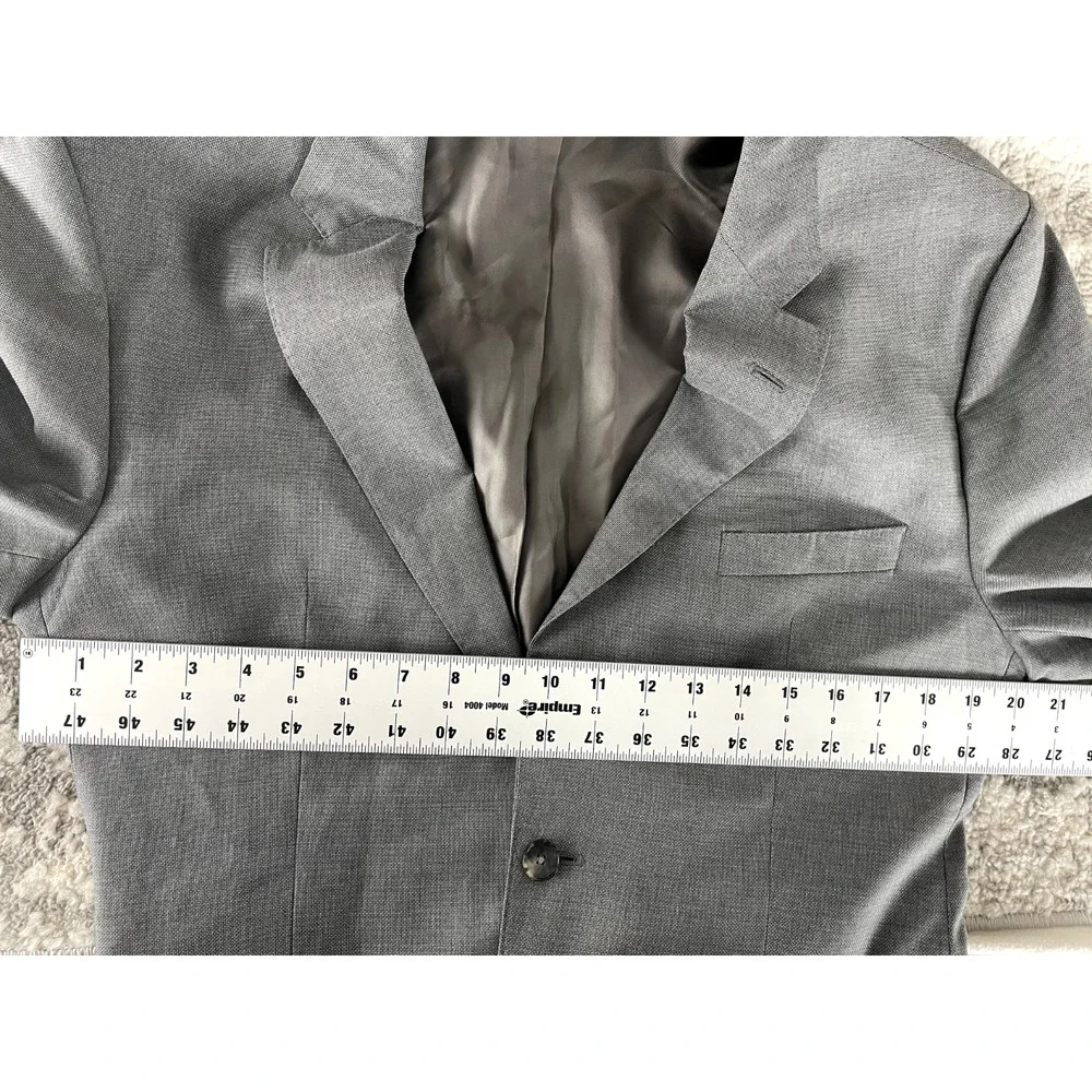 Guabello Sz‎ 40R Super 130 Wool Woven In Italy Career Nocked Blazer Jacket Gray